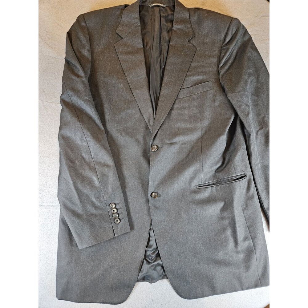 Canali Mens Wool Black Notched 2 Button Blazer Coat‎ Italy US 46L